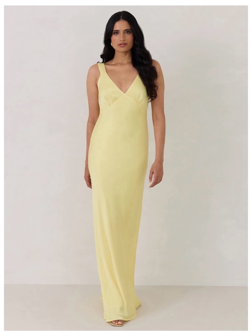 Park & Fifth Pale Yellow V-Neck Maxi Dress